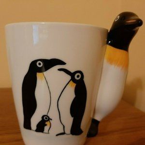 PENGUIN FAMILY 3D Ceramic Coffee Mug- Cute Penguin Handle